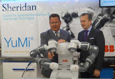 Le Collège Sheridan dévoile le premier robot YuMi d’ABB au Canada