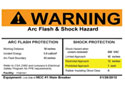 Évaluation des risques de choc électrique et l’étiquette de mise ne garde détaillées Zone de sécurité électrique