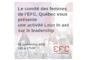 Réunion Lean In sur le leadership du Réseau des femmes de la région du Québec de l’ÉFC