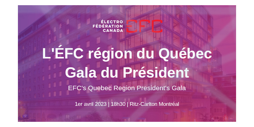 Gala du président, présenté par l’ÉFC région du Québéc, samedi 1 avril 2023