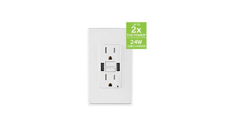 SmartlockPro® DDFT Combination 24W (4.8A) Type A USB In-Wall Charger Outlet (prise de charge murale)