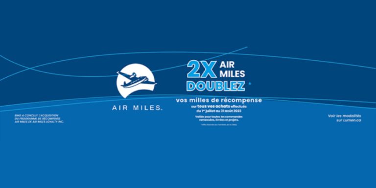 Promotion Air Miles chez Lumen juillet 2023