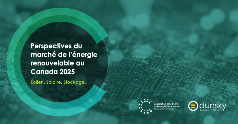 Sortie d’un rapport sur les perspectives propres au marché canadien pour l’éolien, le solaire et le stockage d’énergie