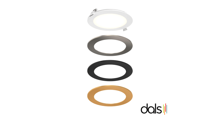 Panneau lumineux rond de 6″ avec garnitures interchangeables de dals