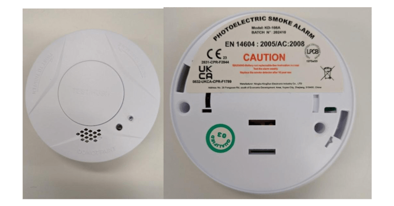 Détecteur de fumée optique Wolf Shield rappelé en raison de possible défaillance