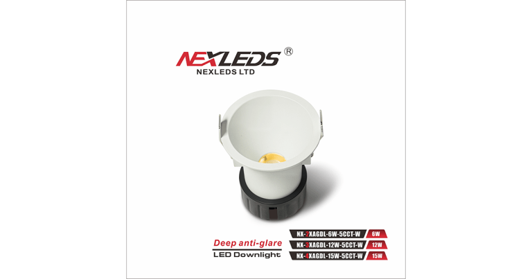 NEXLEDS 5CCT : spot encastré anti-éblouissant de 2 pouces de profondeur